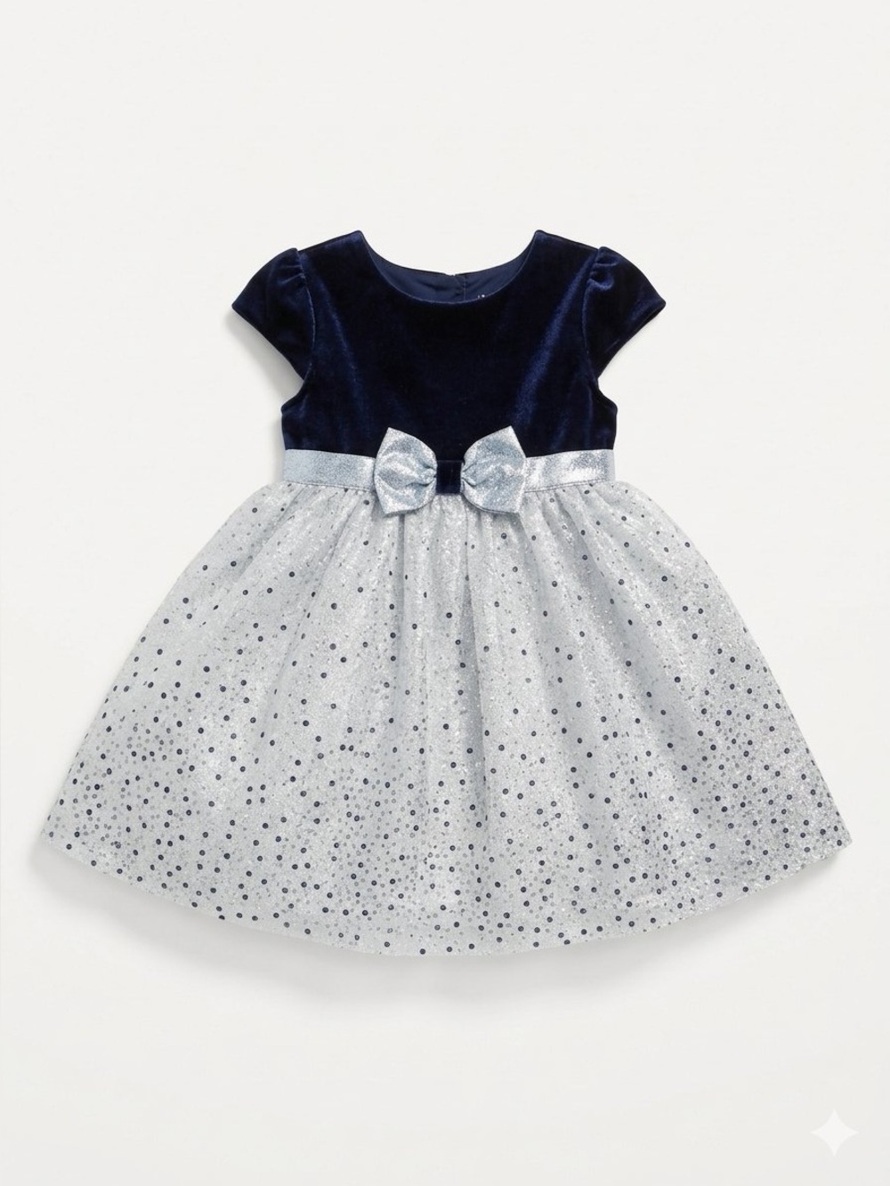 Jon’s Michelle Navy and Silver Sparkle Dress- 2T